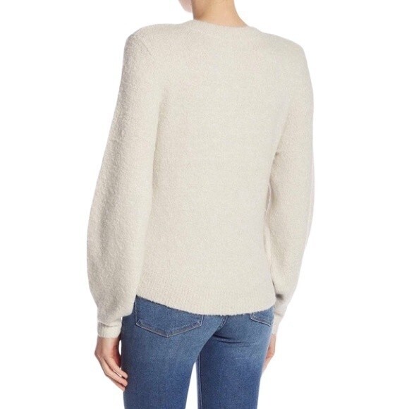 Joie Stavan Sweater Twist Front Cozy Pullover Metallic Snow Women’s Size Large - Picture 4 of 10